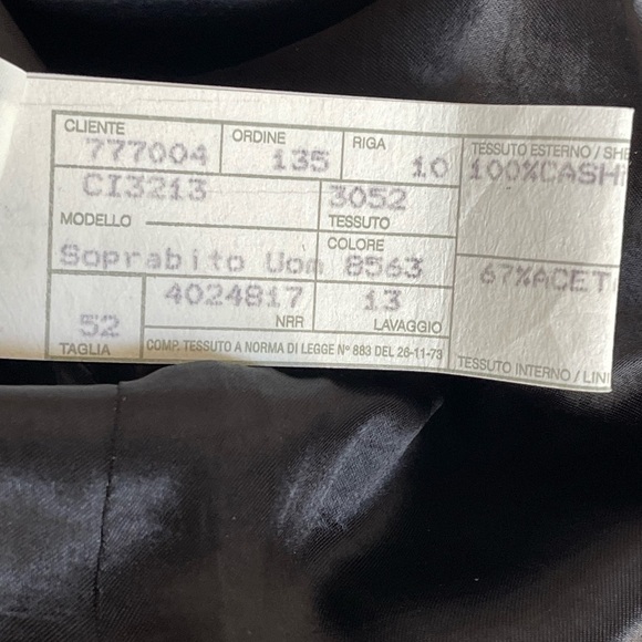 Giorgio Armani Loro Piana 100% Cashmere Storm System Long Coat Size 52 - Picture 7 of 16